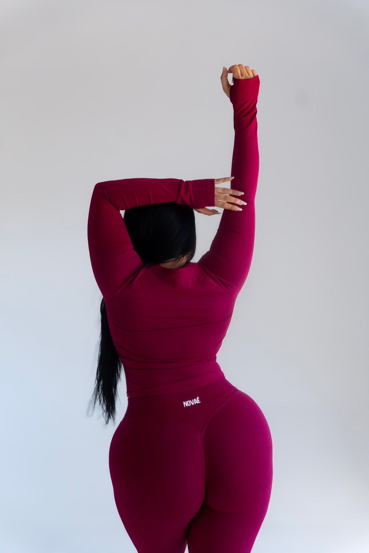 Long Sleeve Contour Top - Raspberry