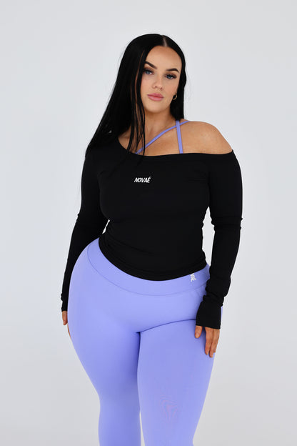 V-Back Leggings - Lavender