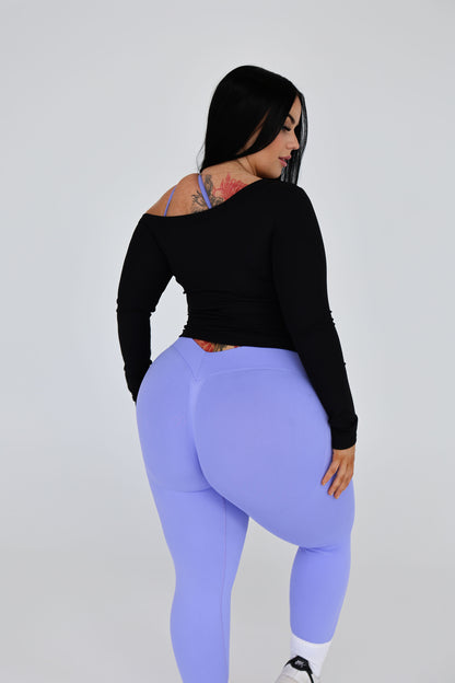V-Back Leggings - Lavender