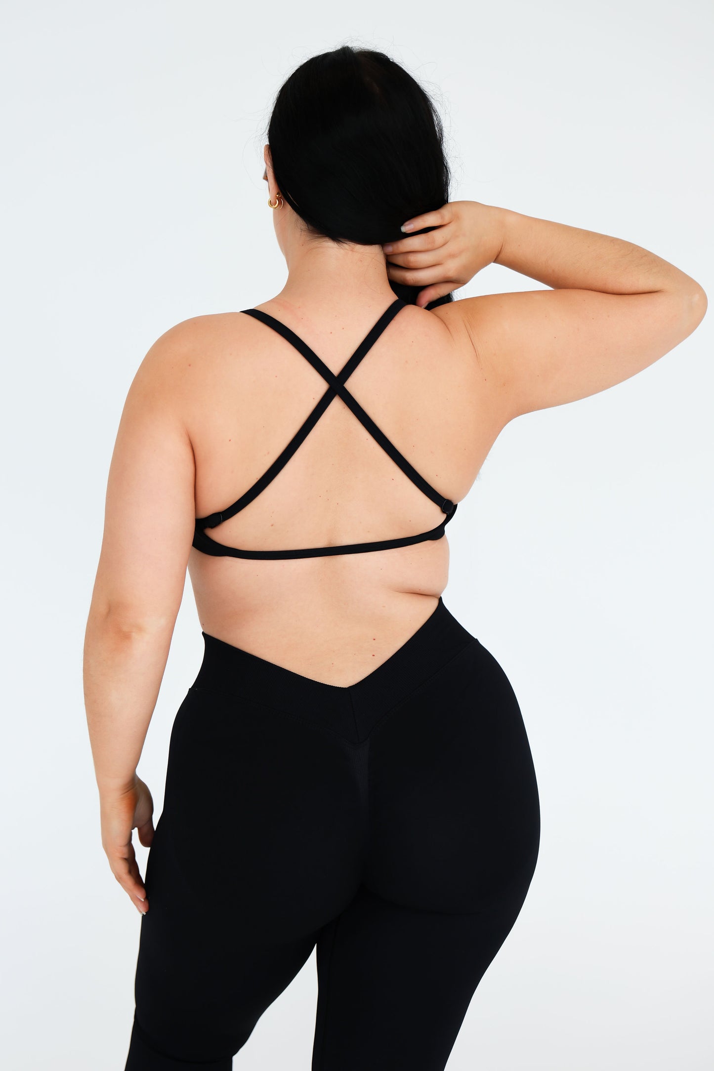 V-Back Cross Bra - Black