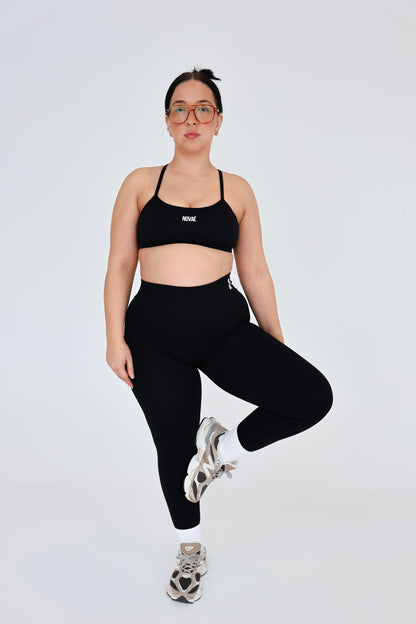V-Back Cross Bra - Black