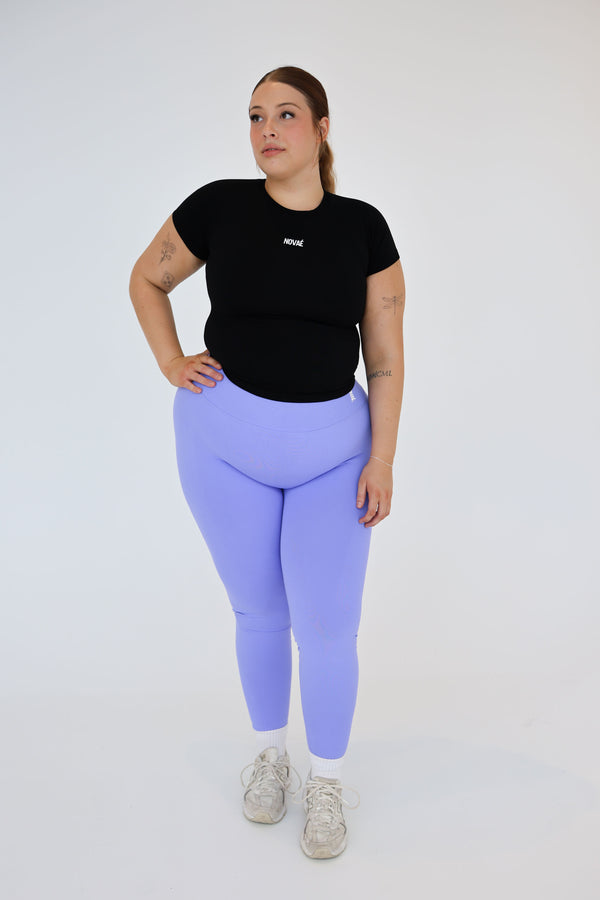 V-Back Leggings - Lavender