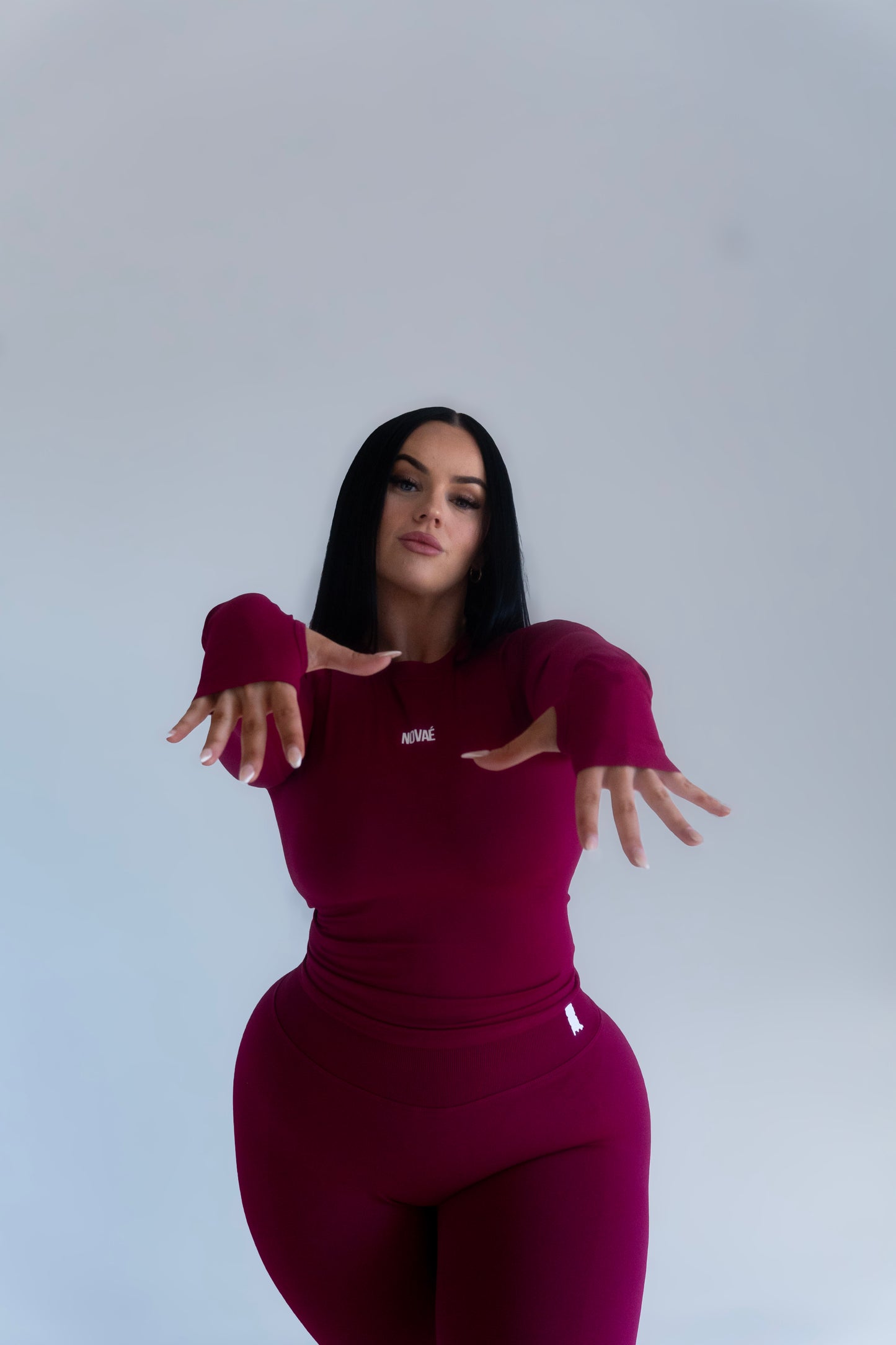 Long Sleeve Contour Top - Raspberry