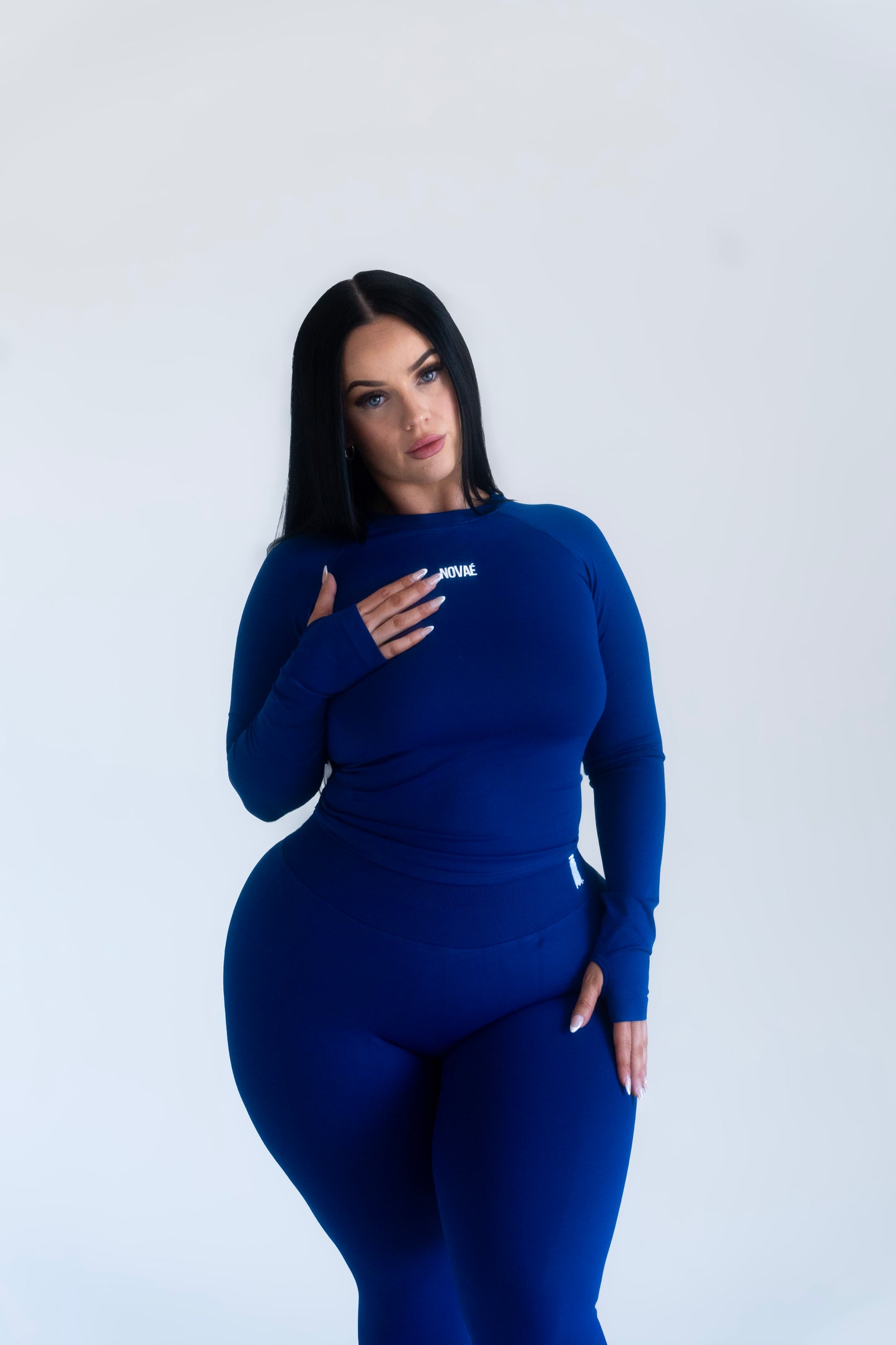 Long Sleeve Contour Top - Royal Blue