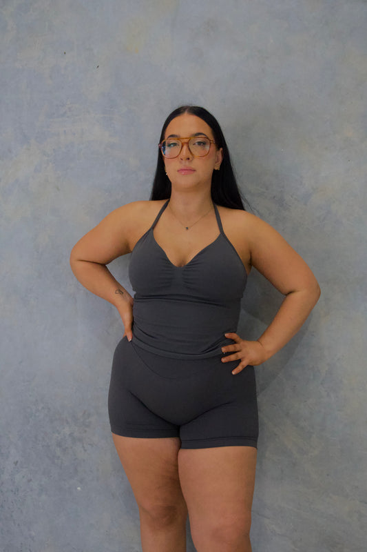 Vital Halter Tank - Charcoal