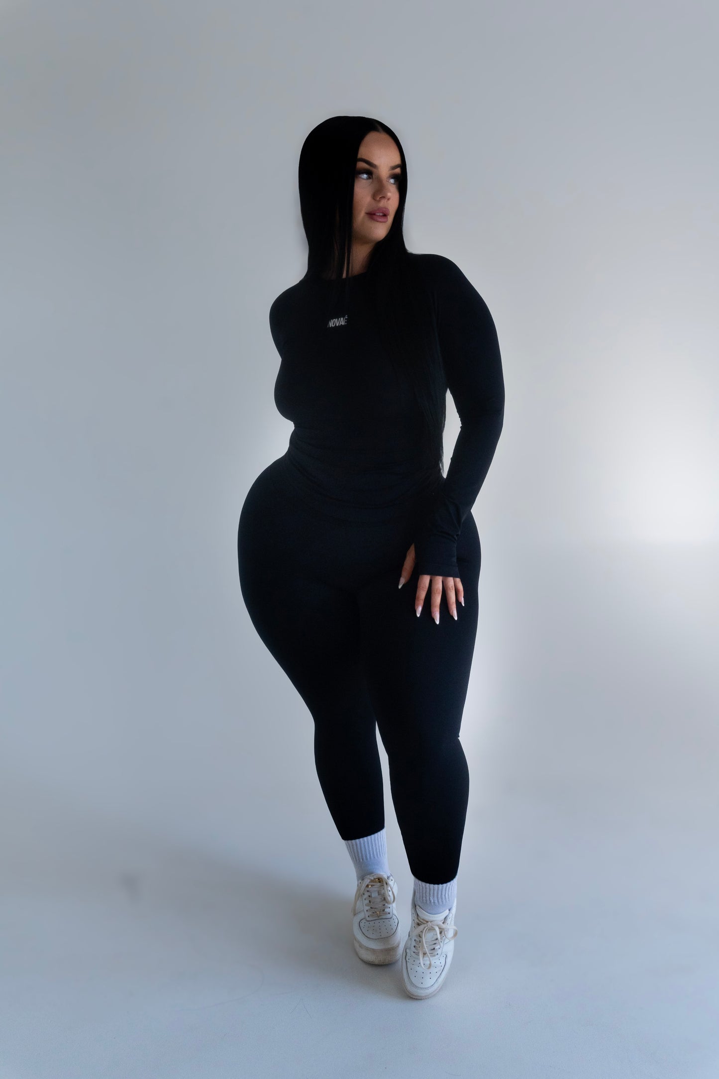 Long Sleeve Contour Top - Black