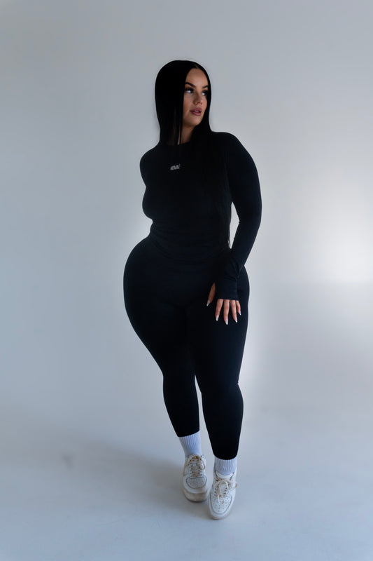 Long Sleeve Contour Top - Black