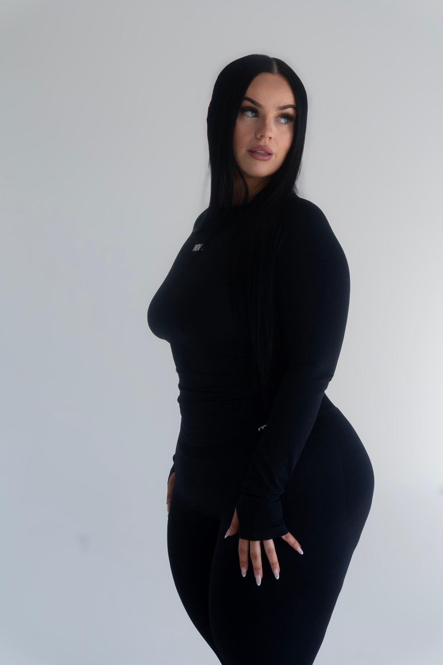 Long Sleeve Contour Top - Black