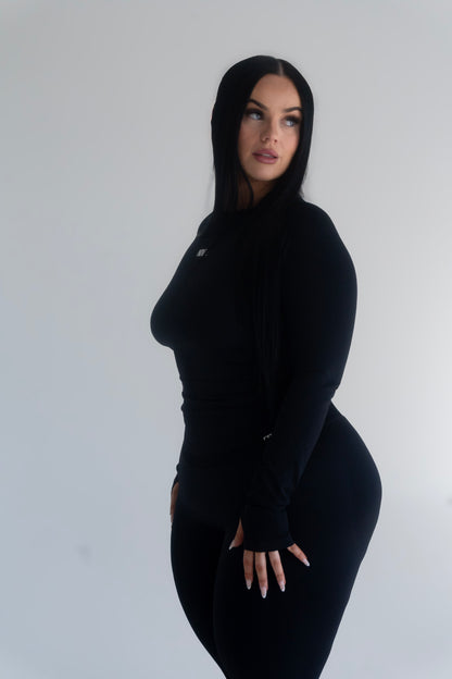 Long Sleeve Contour Top - Black