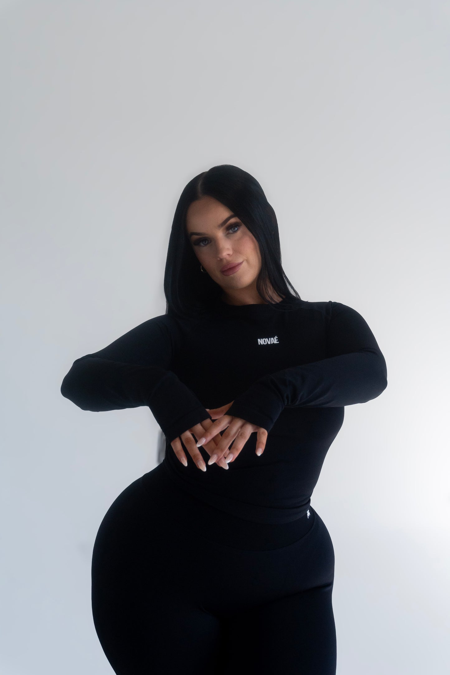 Long Sleeve Contour Top - Black