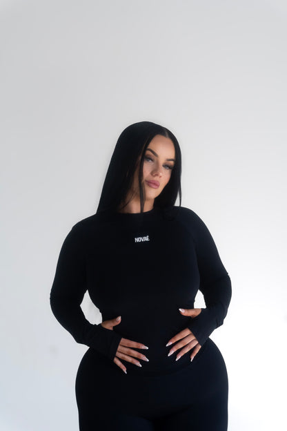 Long Sleeve Contour Top - Black