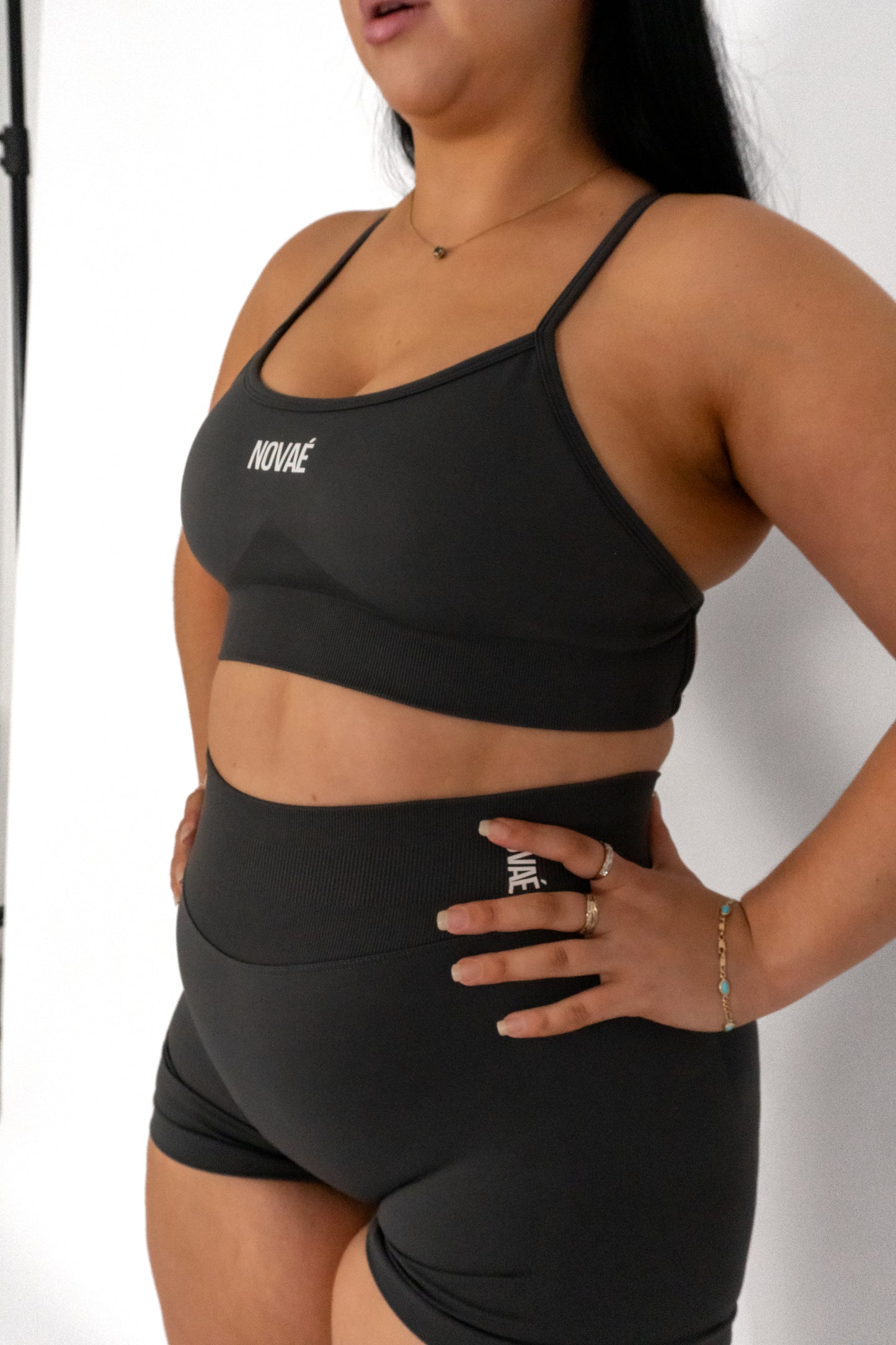 Vital Cross Bra - Charcoal