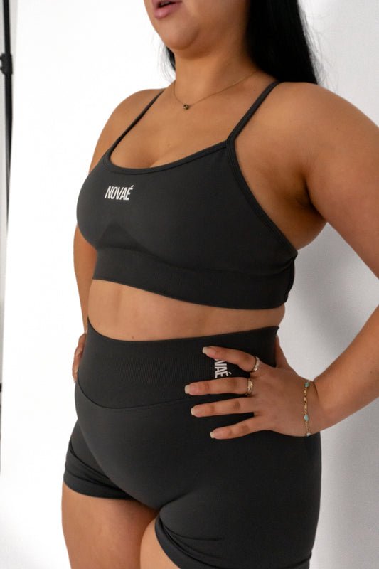 Vital Cross Bra - Charcoal