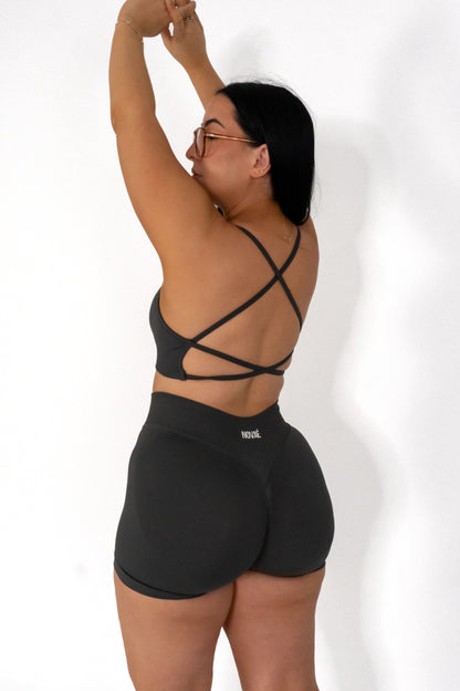 Vital Cross Bra - Charcoal